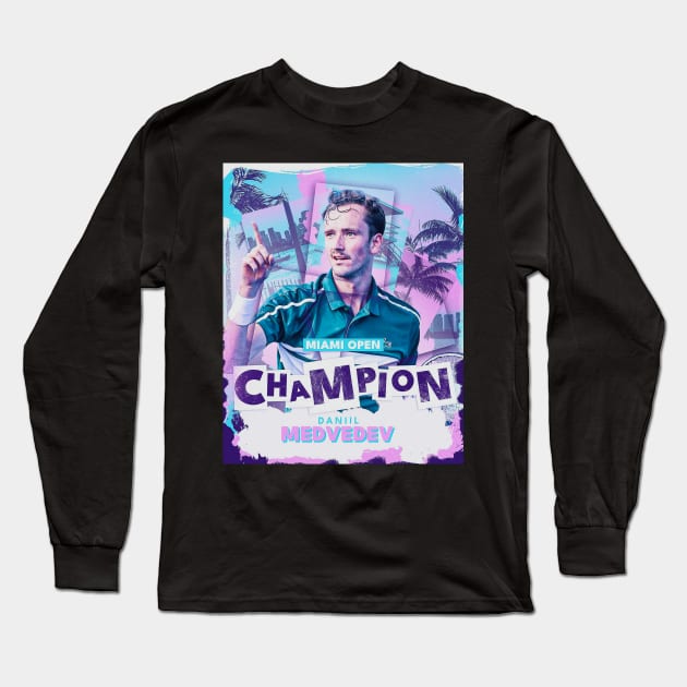 Miami Open Tennis, Daniil Medvedev Long Sleeve T-Shirt by BrunoMaxey